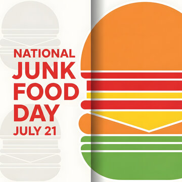 National Junk Food Day graphic with hamburger