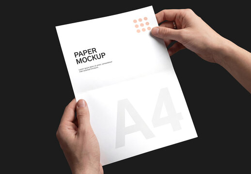 A4 Paper Mockup Template