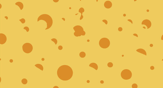 Swiss cheese texture background with holes pattern yellow