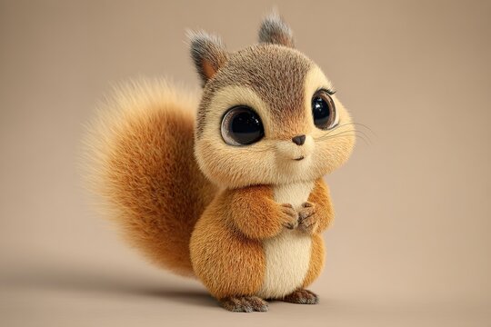 cartoon style 3d squirrel