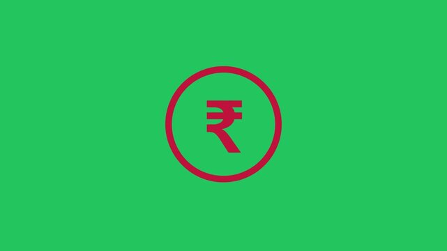 India Rupee Currency motion on green screen