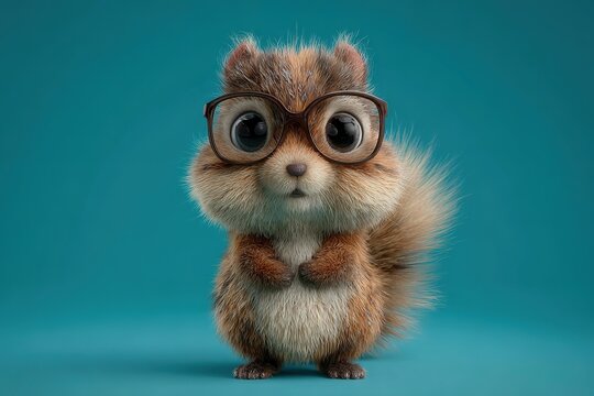 cute cartoon style 3d squirrel 