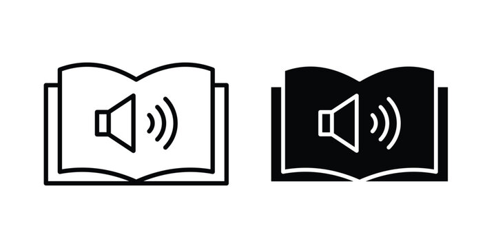 Audio book icon series in black