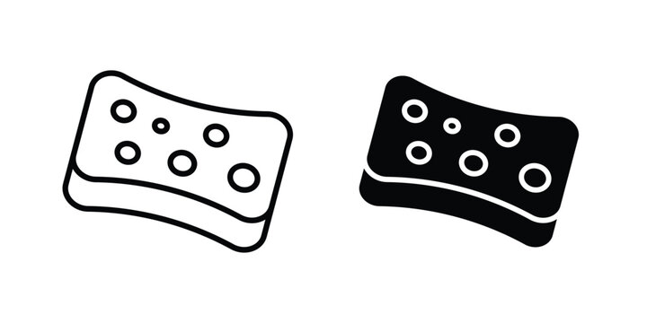Bath sponge icon series in black
