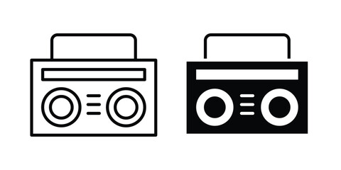 Boombox icon series in black © Pop