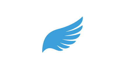 Obraz premium Blue angel wing icon on white background