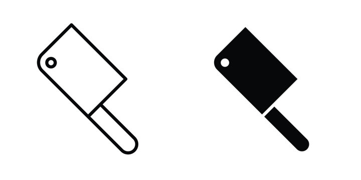 Butcher knife icon series in black