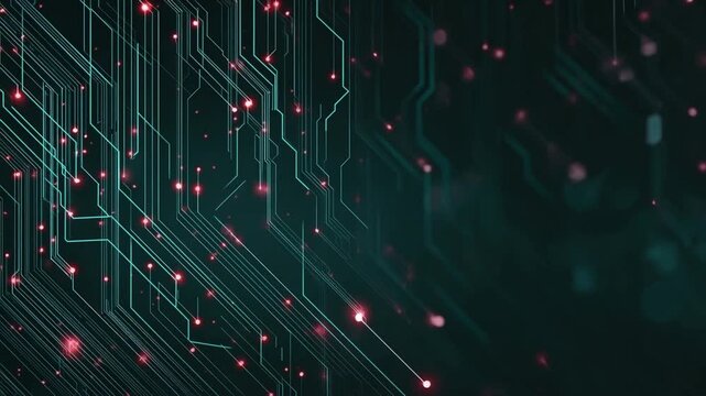 Digital Circuitry: An intricate network of interconnected circuits glows, embodying the complexities of modern technology, data flow, and the digital landscape.