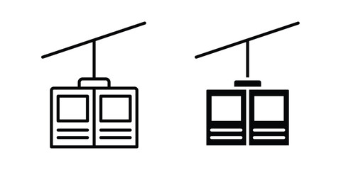 Chairlift icon series in black © Pop