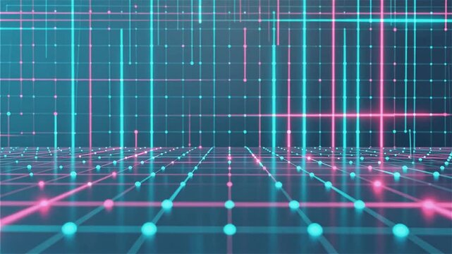 Clean futuristic digital grid background with glowing neon lines 
