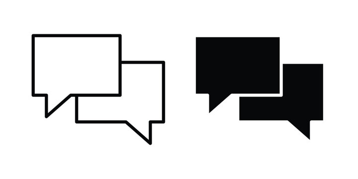 Chat bubble icon series in black