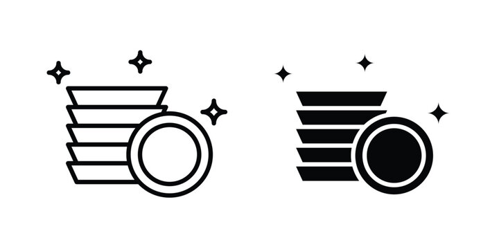 Clean plate icon series in black