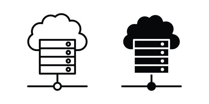 Cloud Computing Server icon series in black