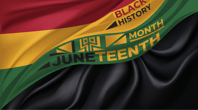Juneteenth and Black History Month background with Pan-African flag colors