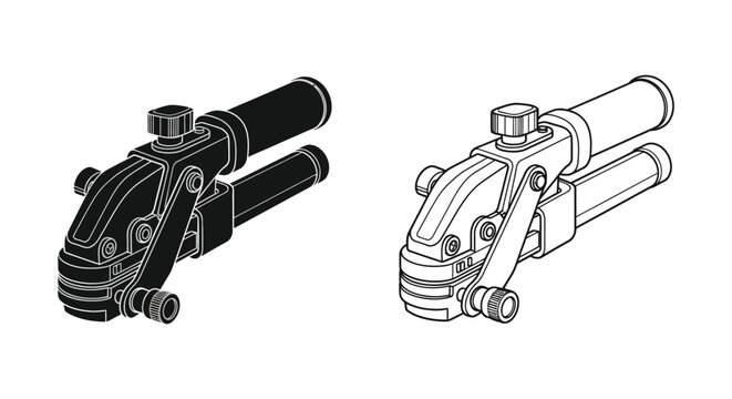 hydraulic jack silhouette on white background high quality