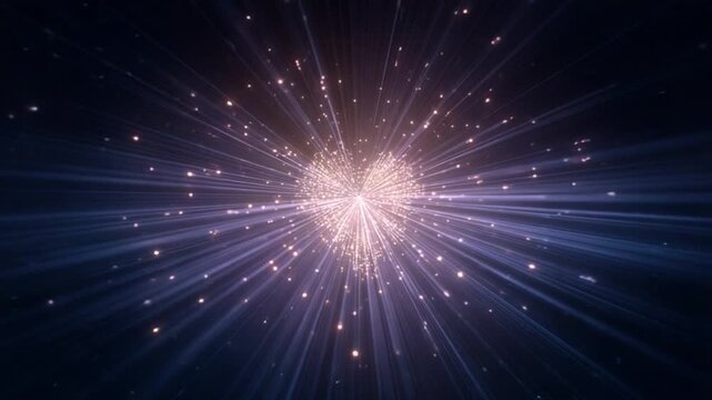 Abstract Particle Beam: A mesmerizing display of cosmic energy and light radiates outward from a central point, evoking wonder and mystery.