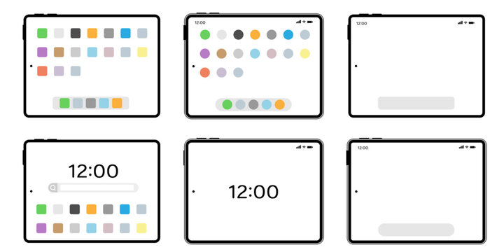 Tablet computer home screen user interface set