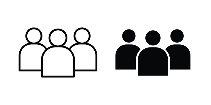 Group of people icon series in black