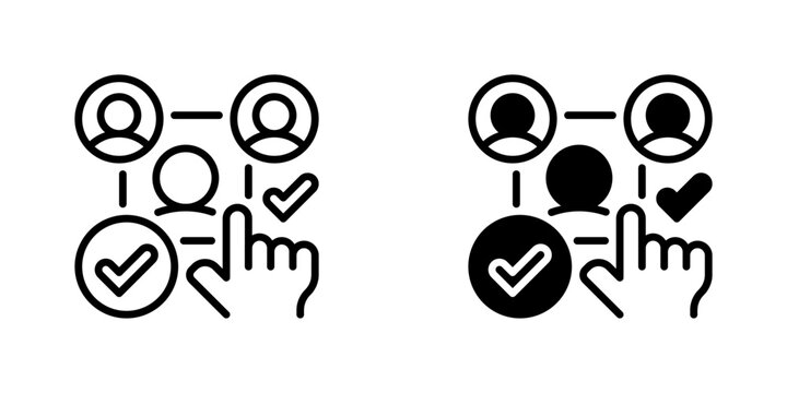 Candidate Selection Vector Line Icon for Human Resources