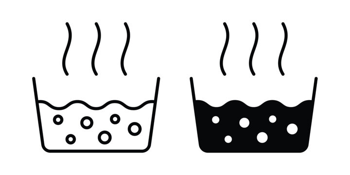 Hot Water icon series in black