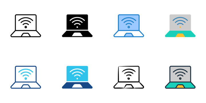 Tethering icons set multiple style collection. Editable stroke 
