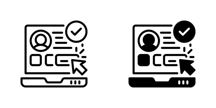 Online Application Vector Line Icon for Human Resources and Recruitment