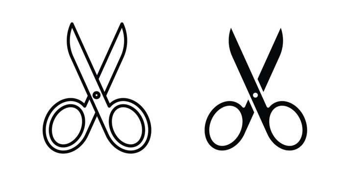 Scissors icon series in black