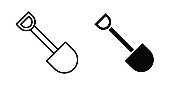 Shovel icon series in black