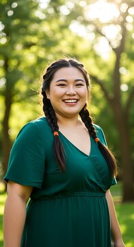 Golden Hour Glow: Portrait in Emerald