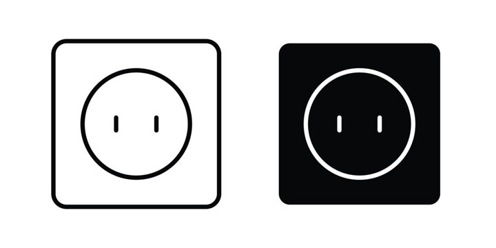 Socket Outlet icon series in black