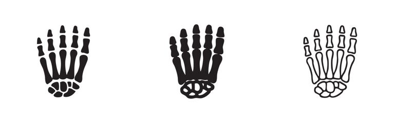 Naklejka premium Hand bone skeletal anatomy icons set for medical and science illustration