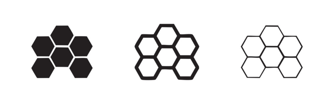 Honeycomb Hexagon Pattern Icon Set