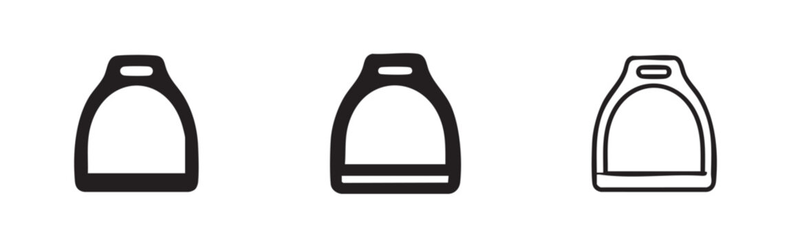 Horse Riding Stirrup Icon Set - Equestrian Equipment Symbols