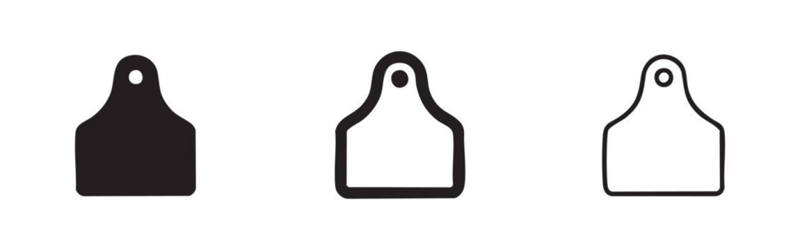 Livestock Ear Tag Icon Set - Animal Identification Symbols