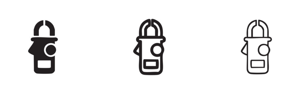 Clamp Meter Electrical Tester Icon Set