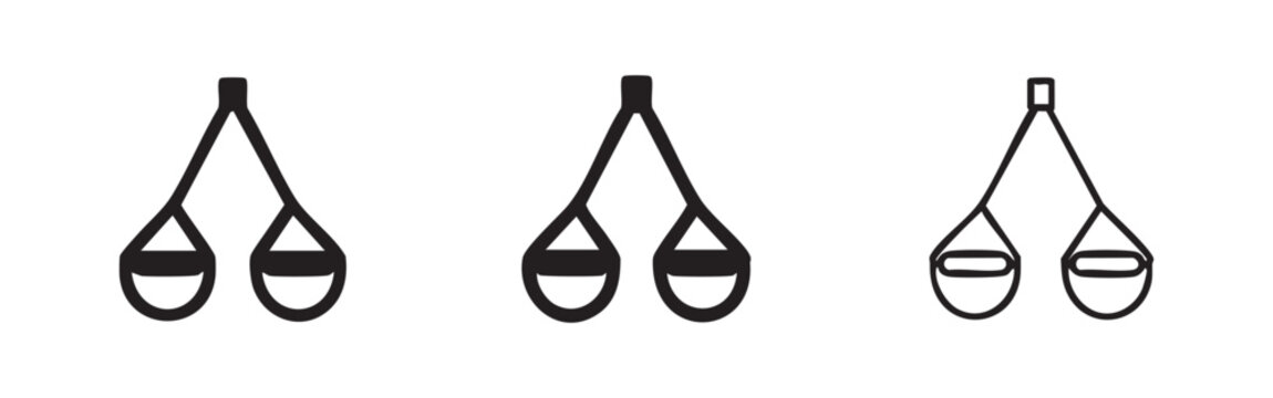 TRX suspension trainer straps icon set for fitness and strength training.