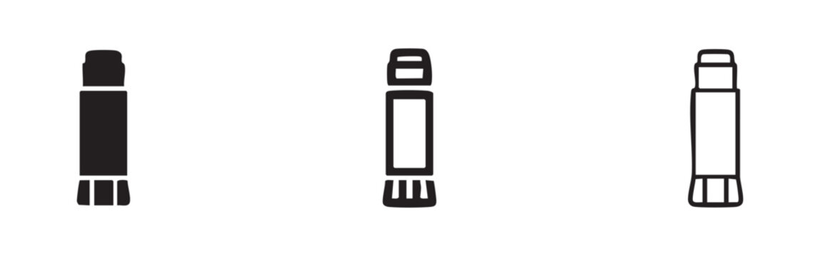 Lighter or Vape Pen Icon Set in Solid, Outline, and Hand-Drawn Styles