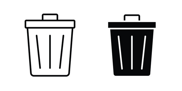Trash Bin icon series in black