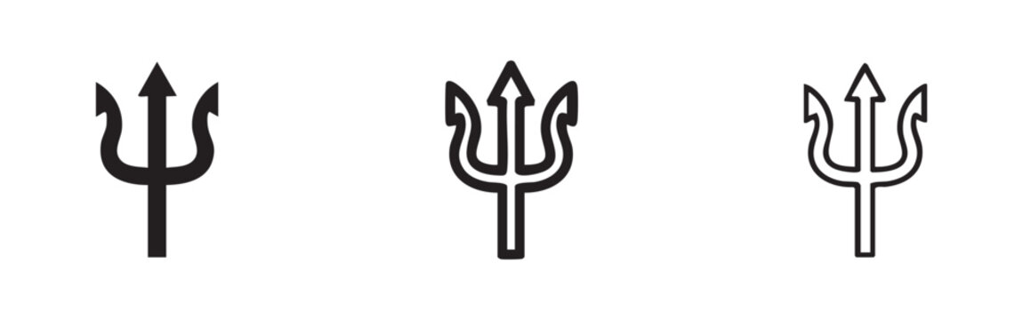 Trident Icon Set - Mythology, Poseidon, and Sea God Symbols