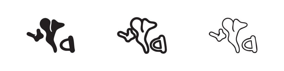 Inner ear cochlea and vestibular system icon set, anatomy symbol in solid, outline, and hand-drawn styles © liubomir118809