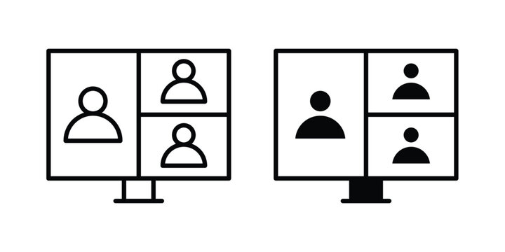 Video Conference icon series in black
