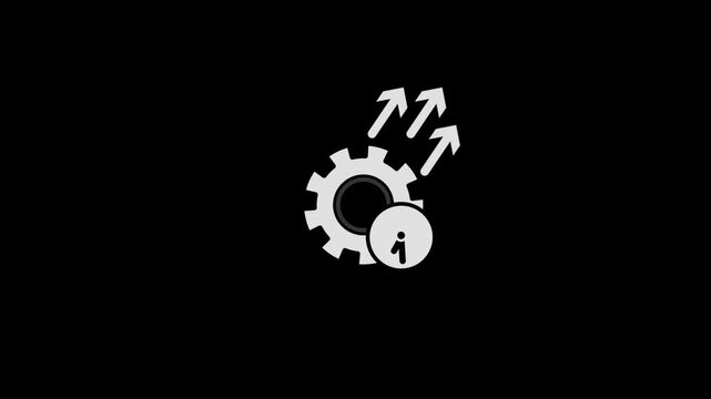 Animated manage time linear icon with Gear and location . Planning and organization. Loader.