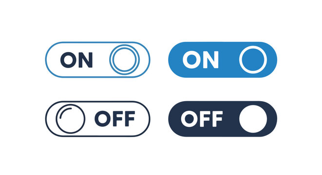 Modern toggle switch ui button set - Editable line icons. Vector illustration - Glyph and solid icon set - Icon vector
