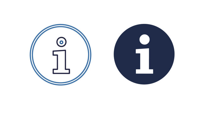 Information circle symbol icon set - Line and glyph solid icon and logo template - Clipart, sticker - icon set