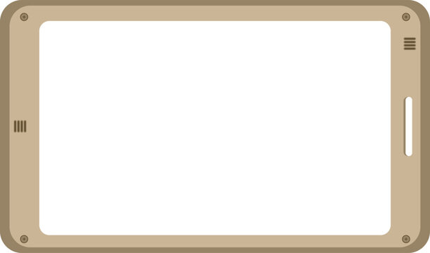 Simple tablet with blank white screen for app or website interface mockup
