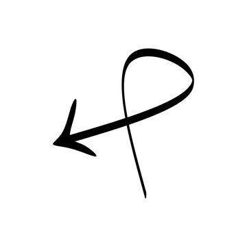 Hand drawn arrow, loop and direction symbol, for navigation or interface