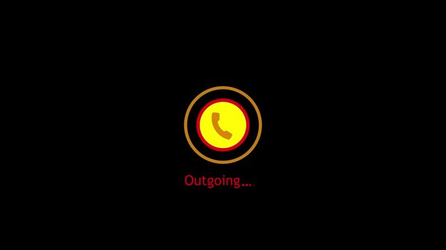 Outgoing call concept on mobile phone screen animation background