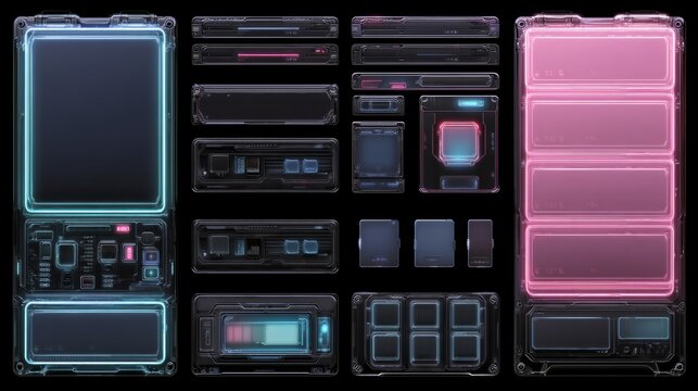 Futuristic UI Elements for Sci-fi Interfaces and Technology