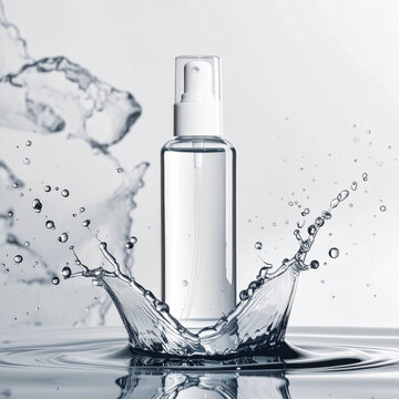 Cosmetic spray bottle water splash