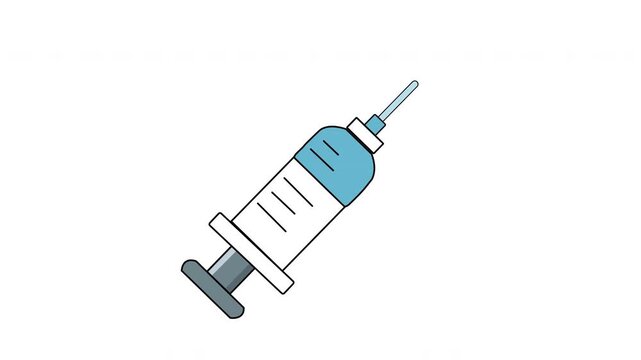injection syringe medical motion graphic icon animation loop